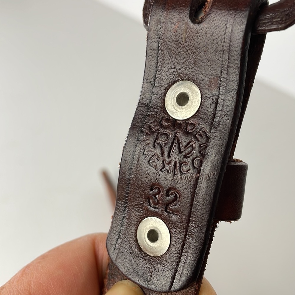 Vintage RM Hecho En Mexico Leather Belt 32” - Picture 11 of 13